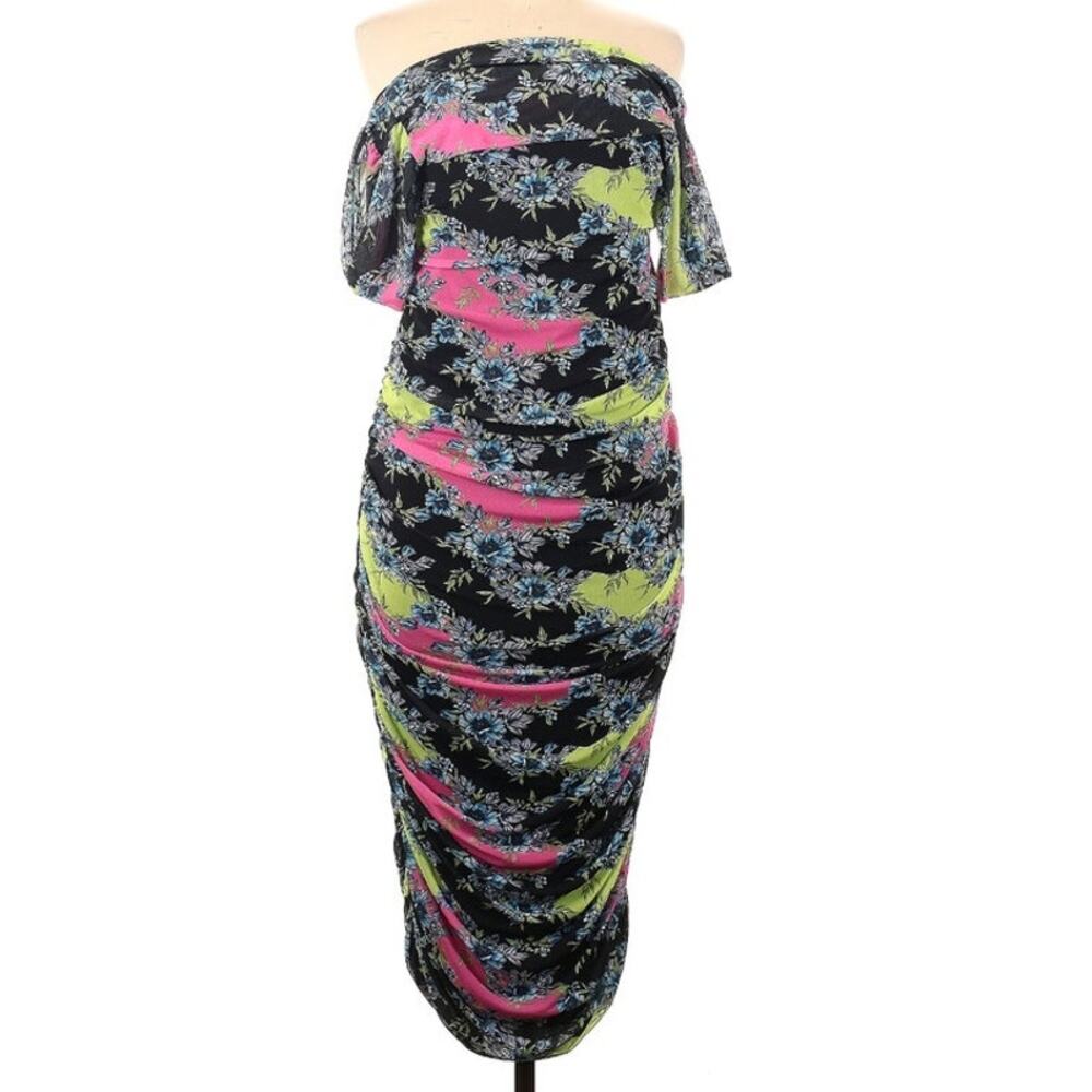 NWT Misguided Bodycon Ruched Midi Dress Sz 10 - Picture 2 of 5